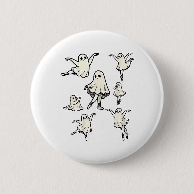 Llet Ghost Llet Dancer Spooky Tanzlehrerin Hallow Button (Vorderseite)