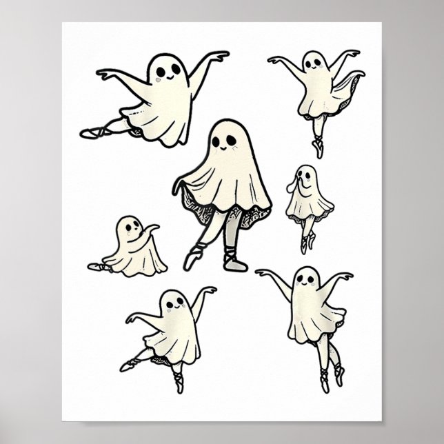 Llet Ghost Llet Dancer Spooky Tanzlehrerin Hallow Poster (Vorne)