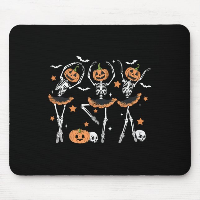 Llet Pumpkin Skeleton Beängstigend Halloween Men W Mousepad (Vorne)