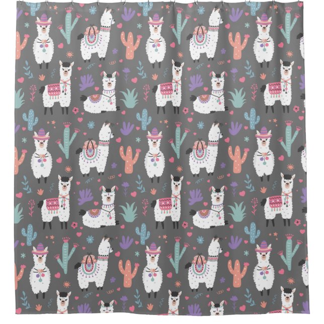 Lllama/Alpaca Duschvorhang (Vorderseite)