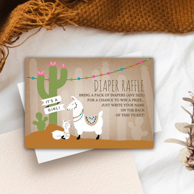 Lllama Mama + Baby Girl Diaper Raffle Begleitkarte (Von Creator hochgeladen)