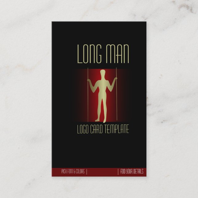 LLong Man Simple Gold Logo Visitenkarte (Vorderseite)