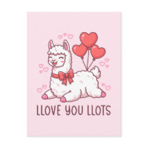 Llove You Llots - Kawaii Lama Valentinstag