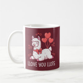 Llove You Llots - Kawaii Llama Valentine Kaffeetasse