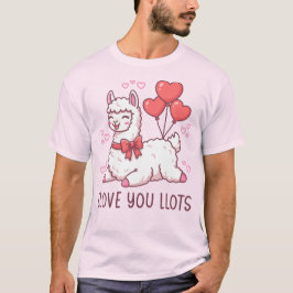 Llove You Llots - Kawaii Llama Valentine T-Shirt