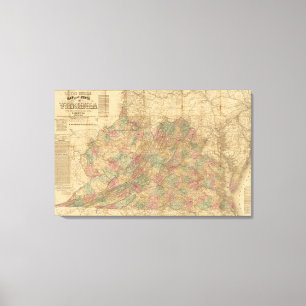 Lloyd offizielle Karte des Staat von Virginia Leinwanddruck