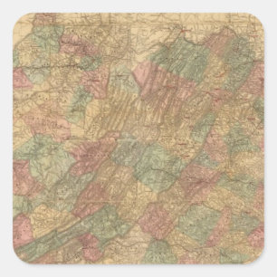 Lloyd offizielle Karte des Staat von Virginia Quadratischer Aufkleber