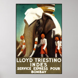 Lloyd Triestinao Line bis Bombay Poster