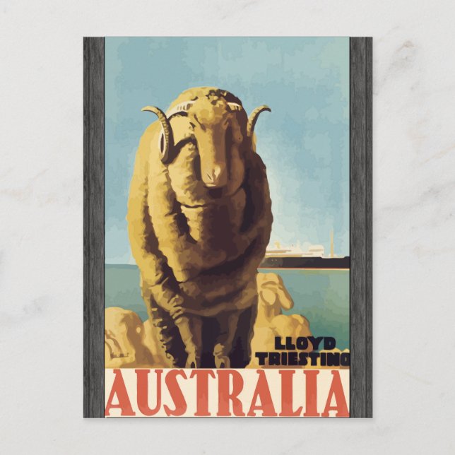 Lloyd Triesting Australien, Vintage Postkarte (Vorderseite)