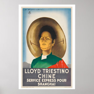 Lloyd Triestino Expressdienst für China Shanghai Poster