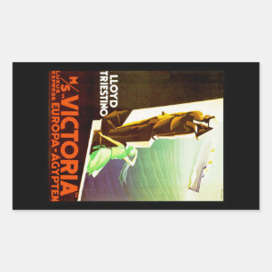 Lloyd Triestino ms Victoria Rechteckiger Aufkleber