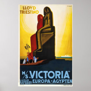 Lloyd Triestino MS Victoria Vintage-Reiseposter Poster