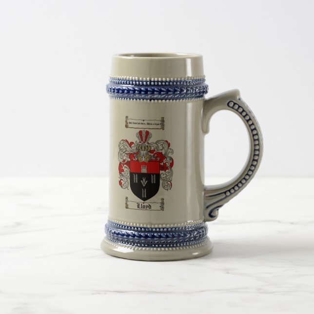 Lloyd-Wappen Stein/Lloyd-Familienwappen-Tasse Bierglas (Rechts)