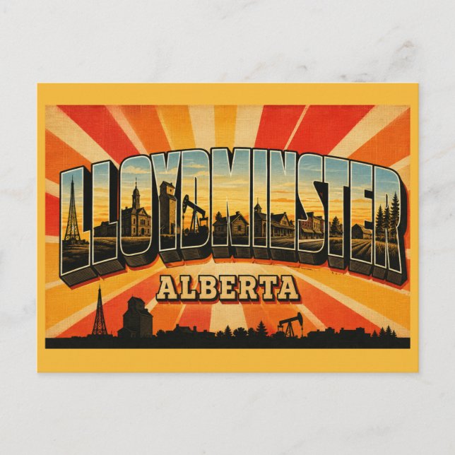Lloydminster Alberta Grenzstadt Postkarte (Vorderseite)