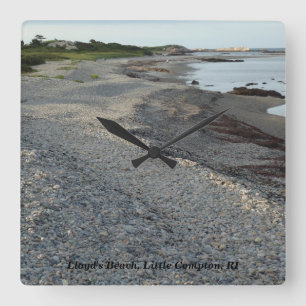 Lloyd's Beach, Little Compton, RI Quadratische Wanduhr