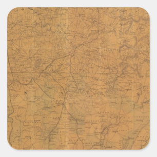 Lloyds offizielle Karte des Staat Tennessee Quadratischer Aufkleber