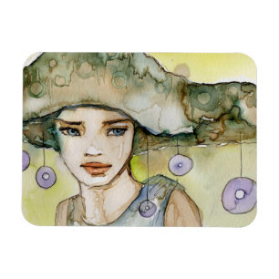 llustration eines schönen, empfindlichen Mädchen Magnet