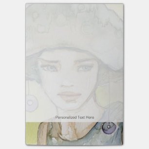 llustration eines schönen, empfindlichen Mädchen Post-it Klebezettel