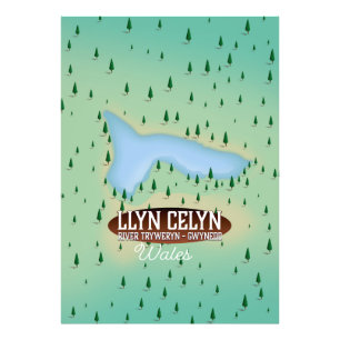Llyn Celyn River Tryweryn in Gwynedd, Wales Fotodruck