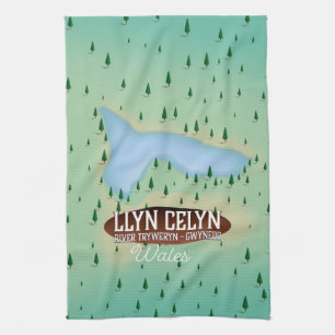 Llyn Celyn River Tryweryn in Gwynedd, Wales Geschirrtuch