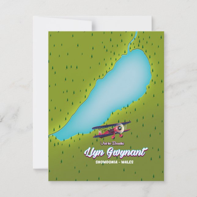 Llyn Gwynant Snowdonia Wales Karte (Vorderseite)