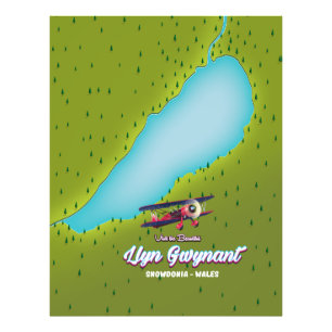 Llyn Gwynant Snowdonia Wales Karte Fotodruck