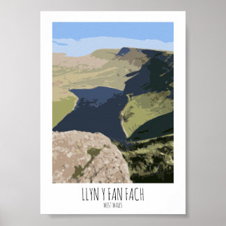 Llyn Y Fan Fach - Eisenbahnplakat im Druckstil Poster