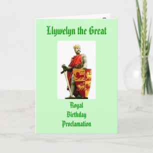 Llywelyn Birthday Proclamation Karte