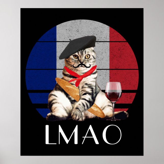 LMAO Le Meow French Cat Poster (Vorne)
