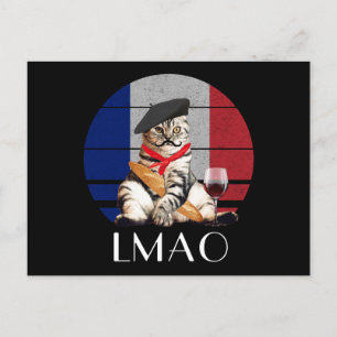 LMAO Le Meow French Cat Postkarte