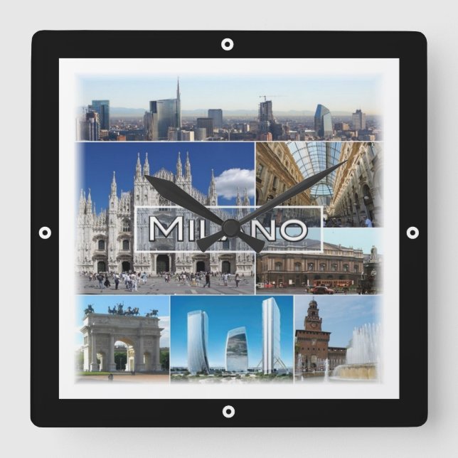 LMD004 MAILAND, Mailand, Kathedrale, Quadratische Wanduhr (Vorderseite)