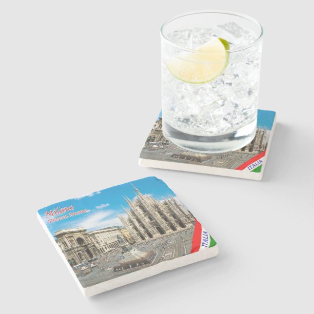 LMD011 MAILAND, Piazza del Duomo Kathedrale, Steinuntersetzer (Seitenansicht)