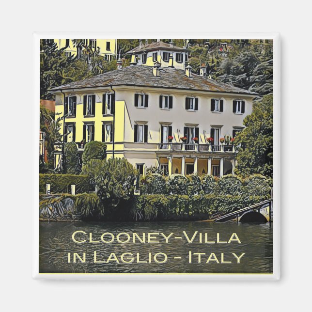 LMD116 CLOONEY-VILLA Laglio Lake Como, Kühlschrank Magnet (Vorne)