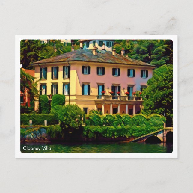 LMD116 CLOONEY-VILLA Laglio Lake Como, Postkarte (Vorderseite)