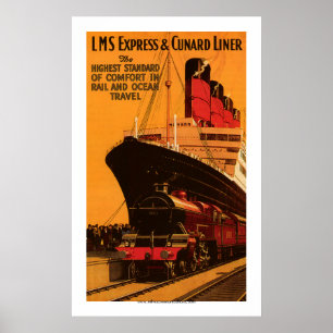 LMS drücken u. Cunard Zwischenlagen-Plakat aus Poster