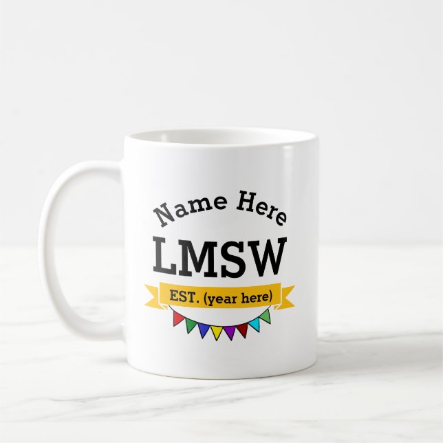 LMSW lizenzierter Master Social Worker Personalisi Kaffeetasse (Links)