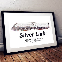 LNER Class A4 2509 Silver Link Steam Locomotive Poster