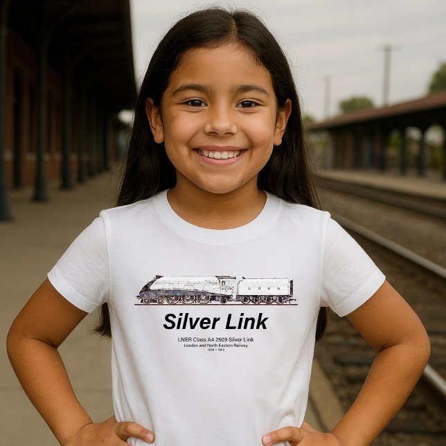 LNER Class A4 2509 Silver Link Steam Locomotive  T-Shirt (LNER Class A4 2509 Silver Link Steam Locomotive. Girl Basic T-Shirt)