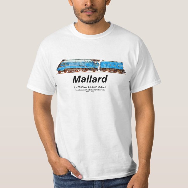 LNER Class A4 4468 Mallard - Fastest Steam Loco T-Shirt (Vorderseite)