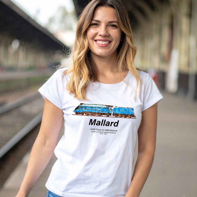 LNER Class A4 4468 Mallard - Fastest Steam Loco T-Shirt (LNER Class A4 4468 Mallard - Fastest Steam Locomotive. Womens Basic T-Shirt)