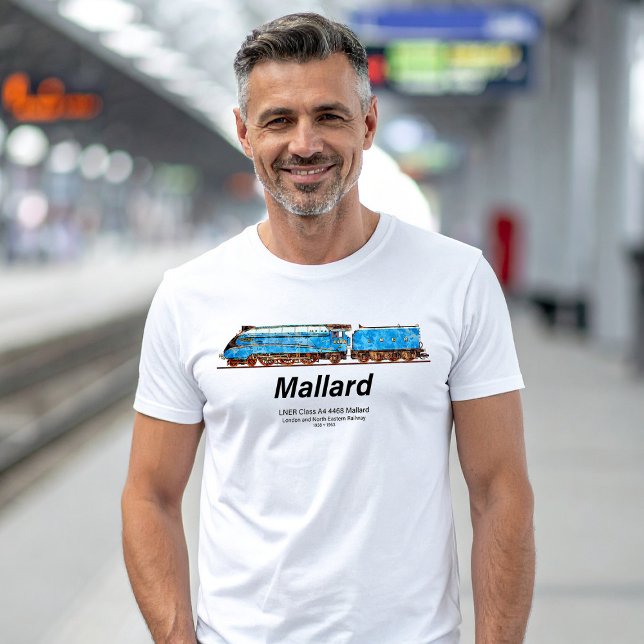 LNER Class A4 4468 Mallard - Fastest Steam Loco T-Shirt (LNER Class A4 4468 Mallard - Fastest Steam Locomotive. Mens Basic T-Shirt)