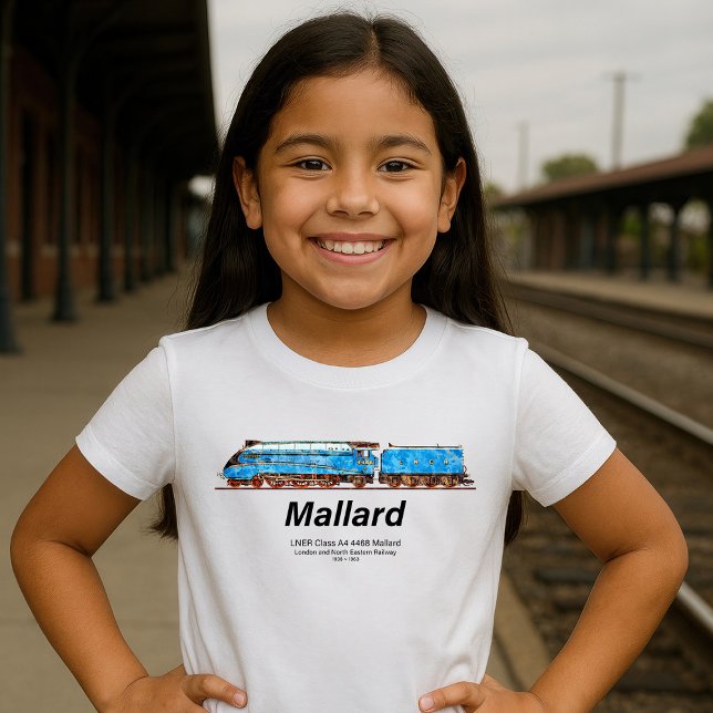 LNER Class A4 4468 Mallard - Fastest Steam Loco T-Shirt (LNER Class A4 4468 Mallard - Fastest Steam Locomotive. Girl Basic T-Shirt)