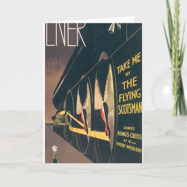 LNER Das fliegende Scotsman Vintage Travel Poster Karte (Vorderseite)