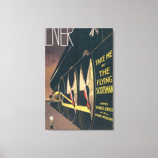 LNER Das fliegende Scotsman Vintage Travel Poster Leinwanddruck (Vorderseite)