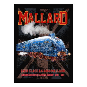 LNER Klasse A4 Mallard Lokomotive Union Jack Flag Fotodruck