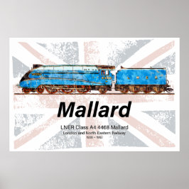 LNER-Klasse A4-Profil für Mallard-Lokomotive mit F Poster