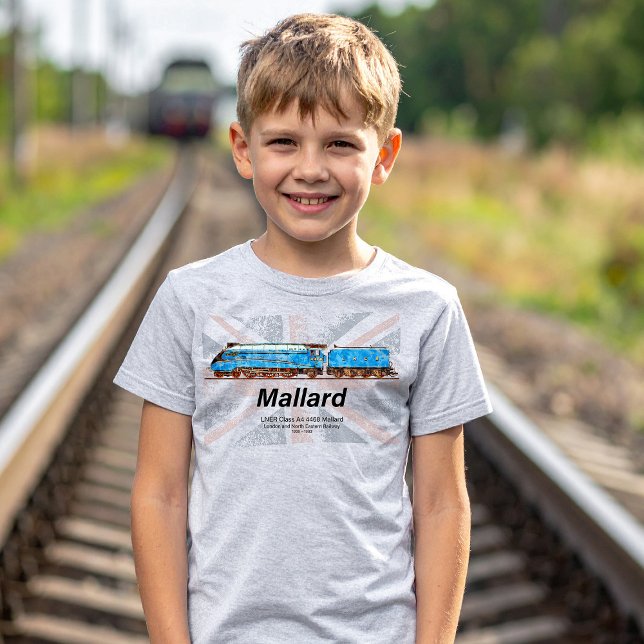 LNER-Klasse A4-Profil für Mallard-Lokomotive mit F T-Shirt (LNER Class A4 4468 Mallard - Fastest Steam Locomotive. Boy Basic T-Shirt)
