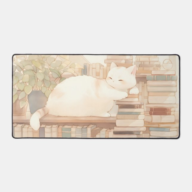 Lo-Fi Cosy Kitty Desktop Mat Mousepad Schreibtischunterlage (Vorderseite)