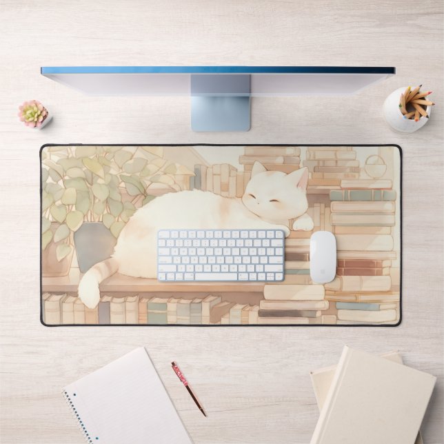 Lo-Fi Cosy Kitty Desktop Mat Mousepad Schreibtischunterlage (Büro 1)