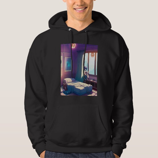 Lo fi hip hop chillhop chill beats aesthetics  162 hoodie (Vorderseite)